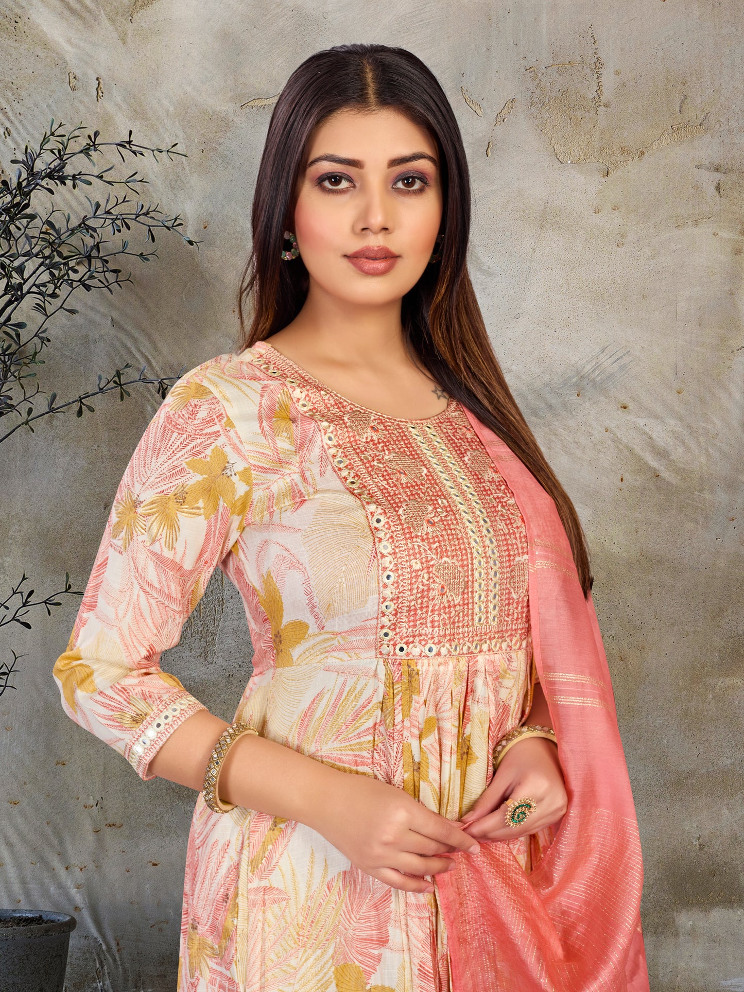 Anarakli Women Kurta With Pant &amp; Dupatta set So Beautiful Embroidery Work Perfect Fit And Party &nbsp;&amp; Casual Wear