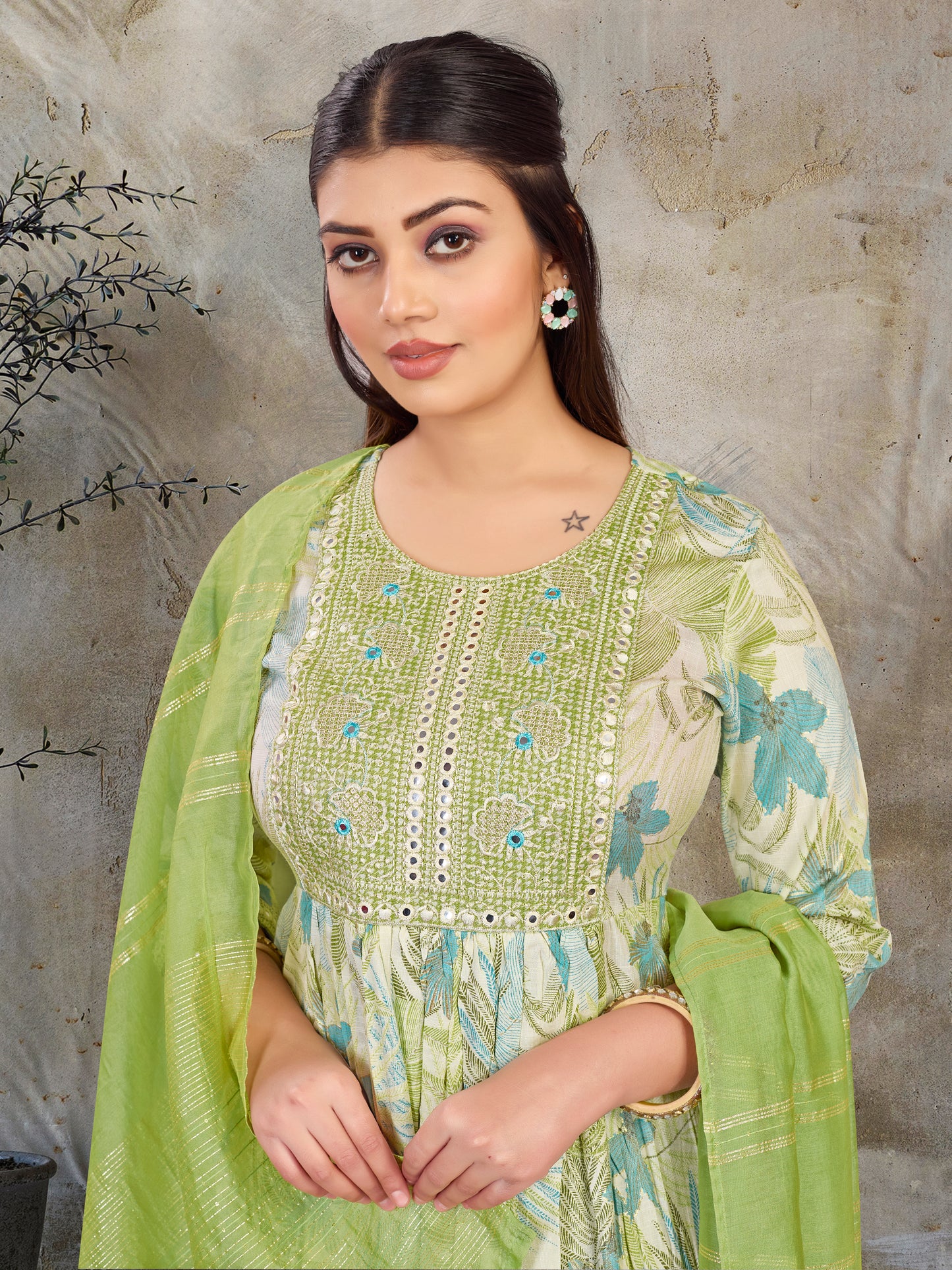 Anarakli Women Kurta With Pant & Dupatta set So Beautiful Embroidery Work Perfect Fit And Party  & Casual Wear