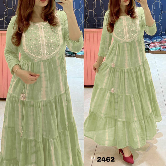 Pari Anarkali Tier Pattern Gown With Beautiful Embroidery Work