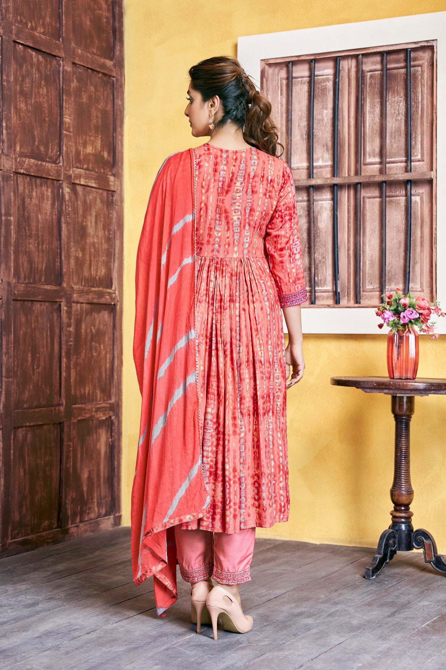 Rangoli- Nayra Cut Set Rayon Fabric With Embroidery Work