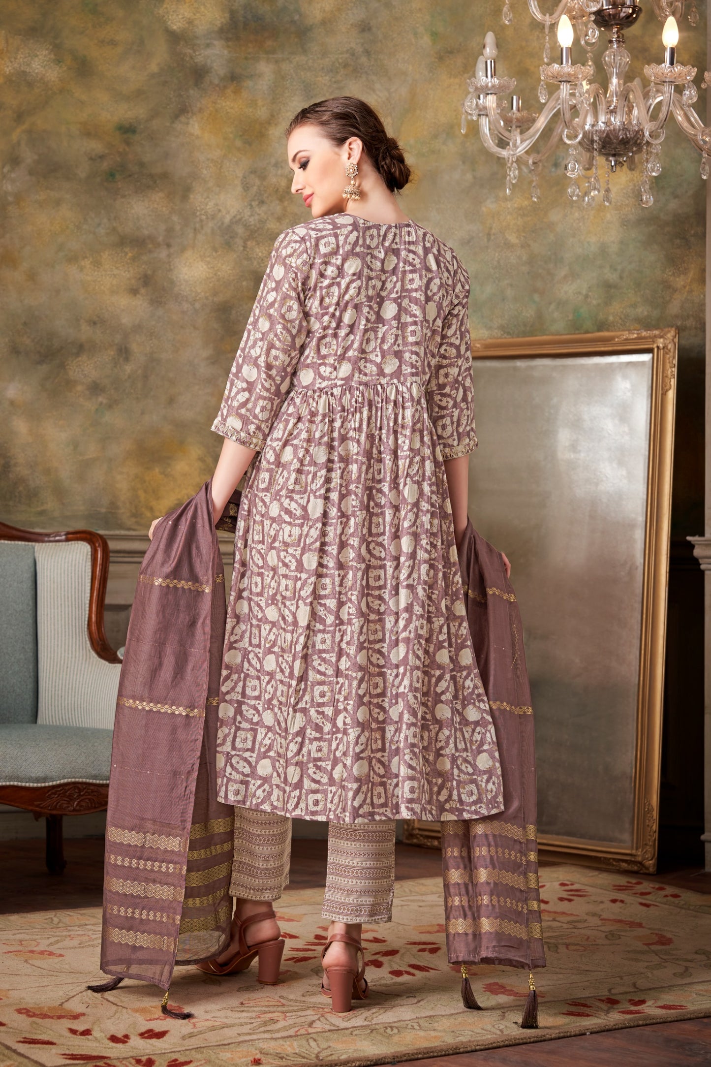 Anaya Fancy Chanderi Fabric So Beautiful Embroidery Work Women Kurta set